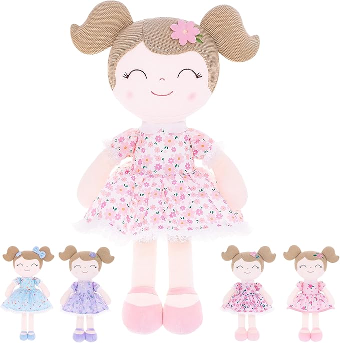 Gloveleya Baby Girl Gift First Baby Doll Plush Doll Print Sunflowers