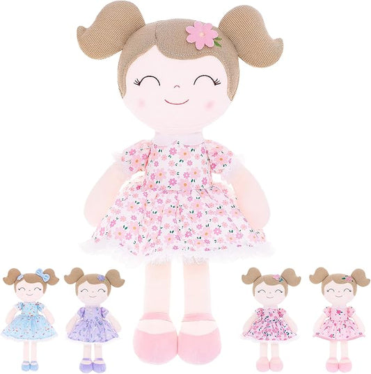 Gloveleya Baby Girl Gift First Baby Doll Plush Doll Print Sunflowers