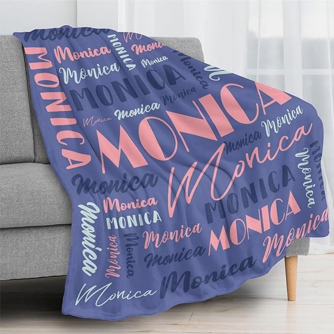 Name Blanket Personalized Blanket for Adult Kids Flannel Customize Throw Blanket Custom (Color 14, 40 x 50 Inches)