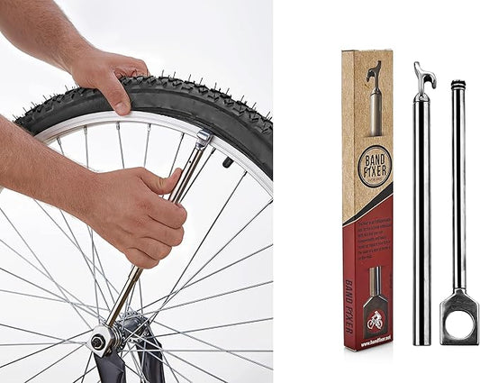 BANDFİXER Bike Tire Lever Bicycle Tire Repair Kit Removal and Fitting Back Tool for All Kind of Bike Tires Long Lasting Stainless Steel Body Adjustable for All Rim Dimensions