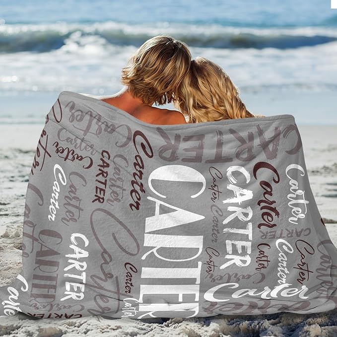 Dr.TOUGH Personalized Name Blanket Personalized Blanket for Adult Kids Flannel Customized Personalized Blankets and Throws