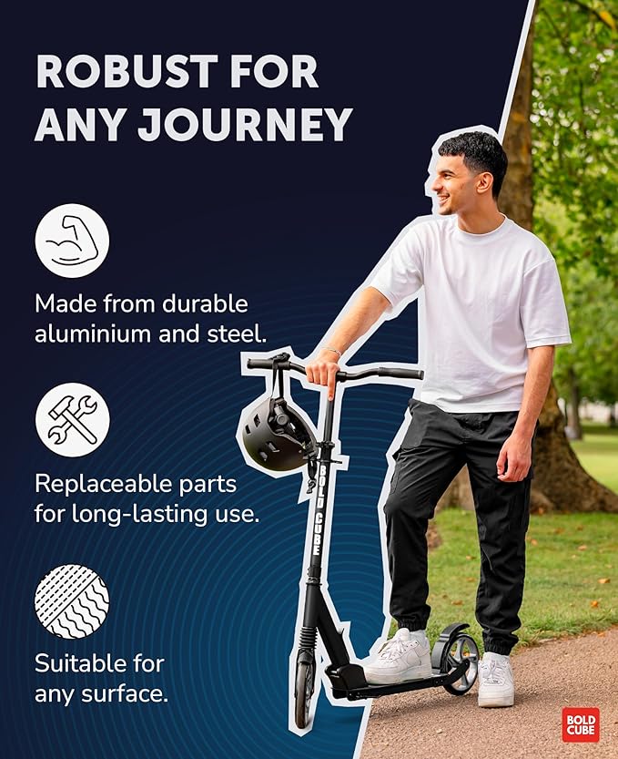 Big 2 Wheeler | Scooter for Kids & Teens Ages 7+ Years | Play & Commute | Front Suspension Fit with 200MM Wheels | Height Adjustable 86 to 111 cm