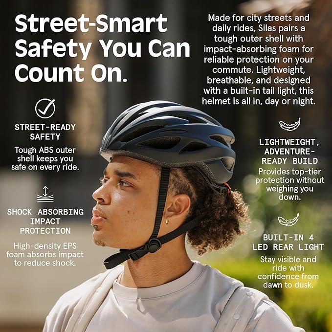 Retrospec Silas Adult Bike Helmet with Light for Men & Women - Lightweight, Comfortable