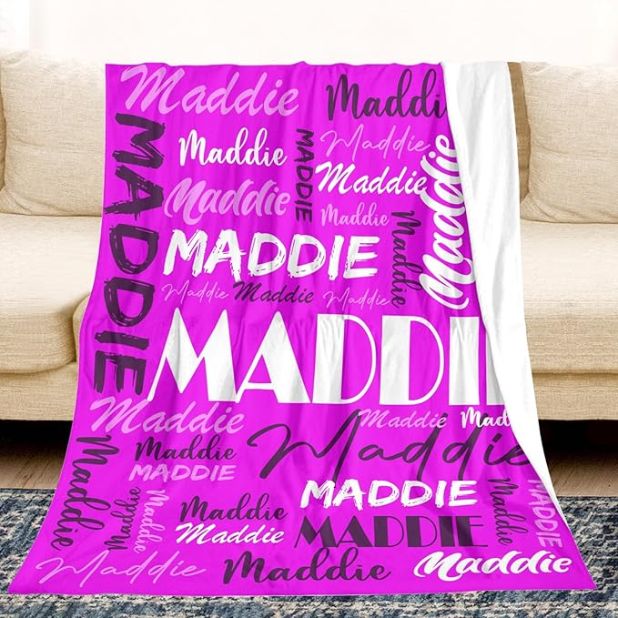 Dr.TOUGH Personalized Name Blanket Personalized Blanket for Adult Kids Flannel Customized Personalized Blankets and Throws