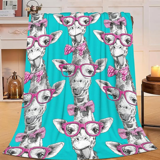 Giraffe Throw Blanket Giraffe Stuff Gifts for Kids Girls Boys Adults Women Men Soft Cozy Warm Plush Fluffy Fuzzy Fleece Blanket Decor 40''X50''