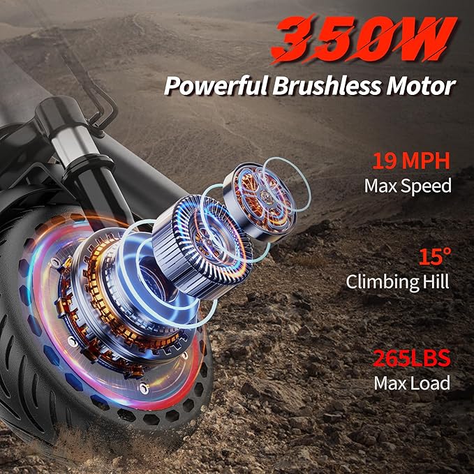 WERHY Electric Scooter, 350W/500W Motor, Top Speed 19/22 mph, Max 16/23/25/28Miles Ranges, Foldable E Scooter for Adults