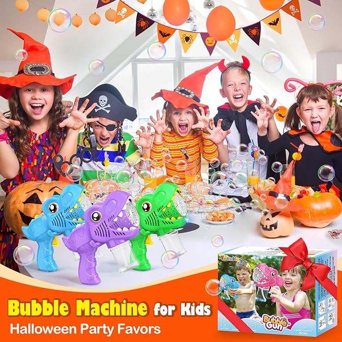 3 Bubble Guns Kids Toys - Rechargeable Bubbles Machine Outside Toys for Ages 3-5 Birthday Gift 3 4 5 6 7 8 Year Old Christmas Stocking Stuffers New Year Eve Gift Easter Valentine (Green+Blue+Purple)