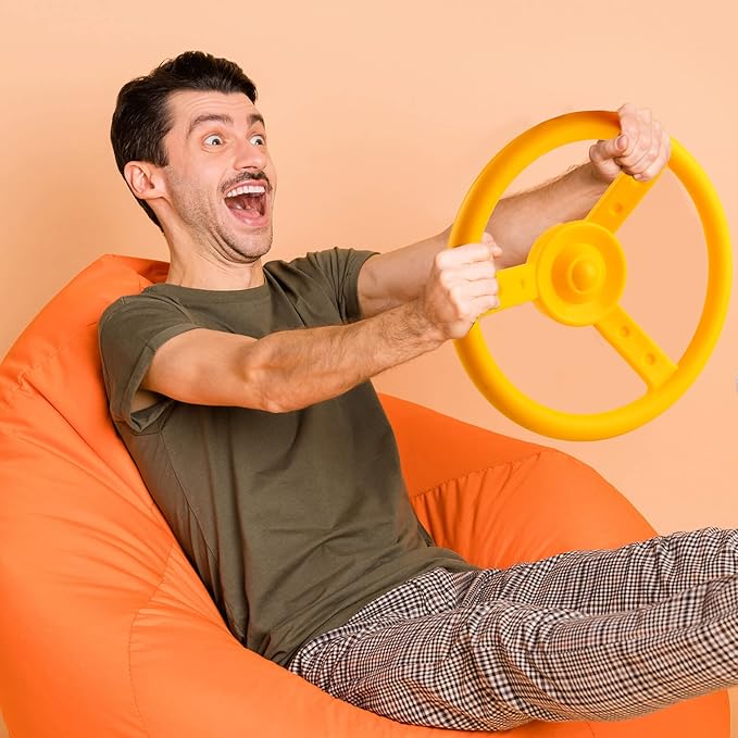 Playground Steering Wheel Accessories Plastic Swingset Steering Wheel Pirate Ship Steering Wheel Playset for Outdoor Backyard Treehouse Playground Jungle Gym (1, Yellow)