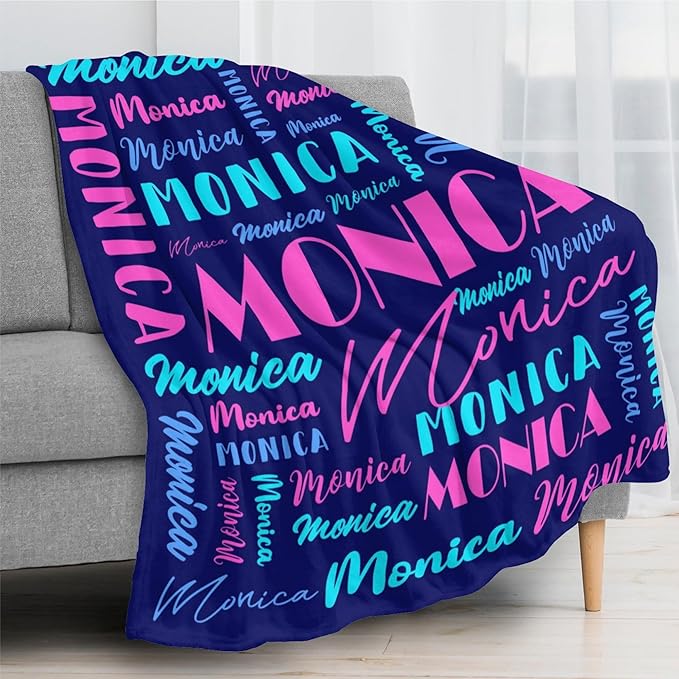 Name Blanket Personalized Blanket for Adult Kids Flannel Customize Throw Blanket Custom (Color 29, 50 x 60 Inches)