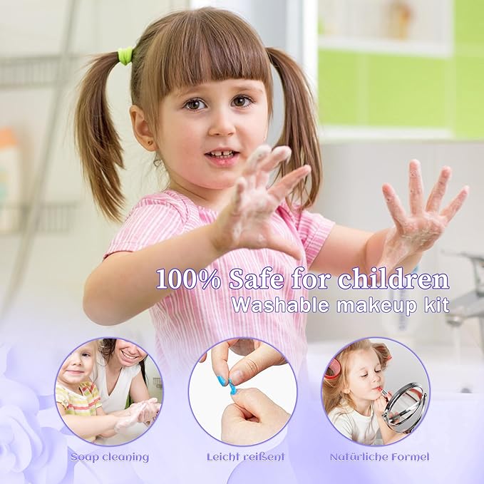 Kids Makeup Sets for Girls 5-8 - Washable Makeup for Kids 8-12, Maquillaje para Niñas, Play Make Up Kit, Toys for Little Girl, Princess Toddler Kid Stuff, Ages 3456789 10 Year Old Girl Birthday Gifts