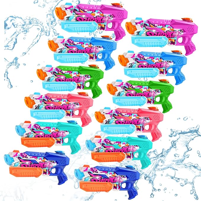 Water Gun for Adults Kids: 600CC 12 Pack Squirt Blasters Super Water Guns for Adults Kids,Water Gun Outdoor Toys High Capacity Summer Soaker for Swimming Pool Beach Fighting, Long Shooting Distance