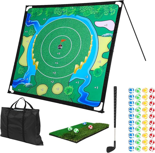 Chipping Golf Game Set, Backyard Golf Game, Equipped with Adjustable Clubs, Balls x 40; The Original Portable Golf Game for Chipping Practice for Family Golfers