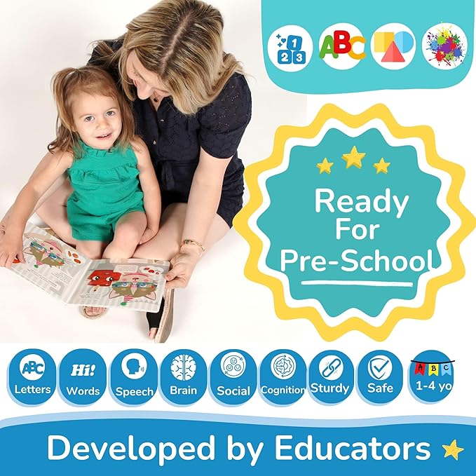 Preschool Montessori Learning Kit With Busy Book For Toddlers 1-3- Baby Flash Cards - Quiet Activity Books - Puzzles Ages 2-4 - Flashcards 3-5 Years - 1 Year Old Boy Gifts -1st Birthday Toys For Girls