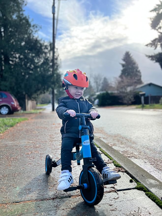 Toddler Helmet Kids Bike Helmet for 2 3 4 5 6 7 8 Years Old Girls with 3D Dinosaur Design Protective Gear Set and Safety Certified, Toddler Bike Cycling Skating Skateboard Scooter Helmet