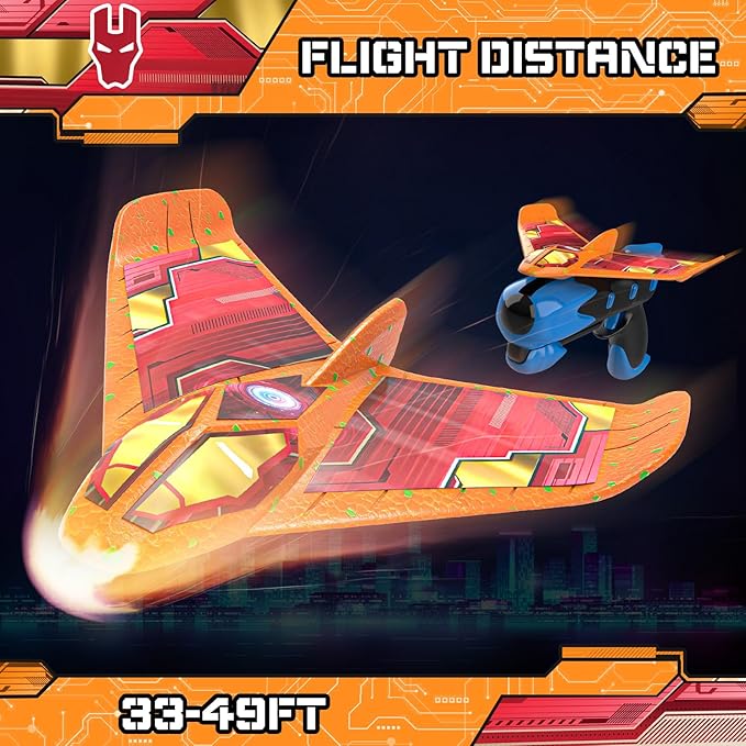 Fuwidvia 6 Pack Airplane Launcher Toys, LED Foam Airplane Toys for Kids, Outdoor Plane Flying Toys for Boys Girls Toys Age 3 4 5 6 7 8 9 10 11 12 Year Old boy Birthday Gift Ideas