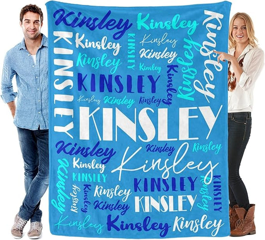 Name Blanket Personalized Blanket for Adult Kids Flannel Customize Throw Blanket Custom (Color 25, 30 x 40 Inches)