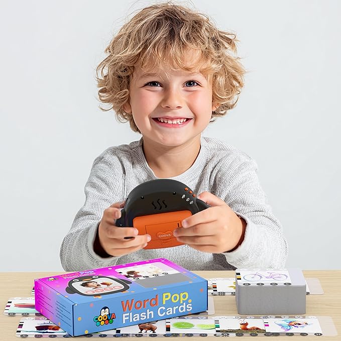 COOVA Word Pop & Talking Flash Cards for Kids Ages 4-8, Matching Letter Game, Spelling Phonics Sight Words Flash Cards Kindergarten & 1st Grade, Pocket Speech CVC Word Games, Learn to Read Toys
