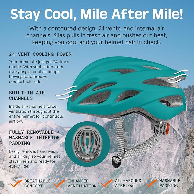 Retrospec Silas Adult Bike Helmet with Light for Men & Women - Lightweight, Comfortable