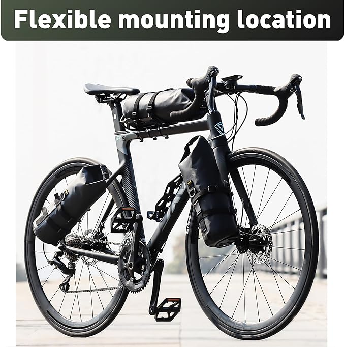 2 Pack Front Fork Bag, for Mountain Bike/Road Bike Waterproof Bag Roll Top Design Lightweight Bicycle Bag for Tools Cycling Fork Pack