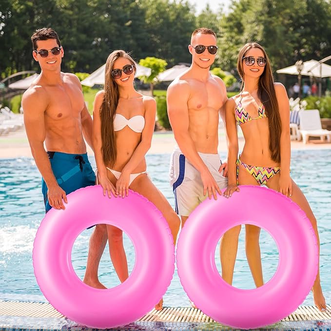 8 Pcs Large Inflatable Pool Float 36 Inches Swimming Ring Pool Floats Adult Inflatable Tube for Summer Vacation Beach River Bachelorette Wedding Party Supplies