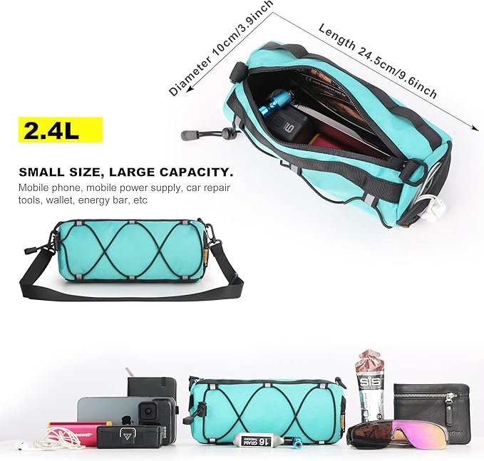 Rhinowalk Bike Handlebar Bag, Bicycle Front Bag Shoulder Bag Storage Bag with Shoulder Strap for Road Mountain Bike Cycling Travel