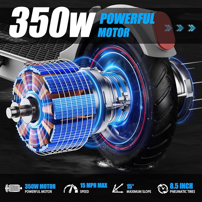 iScooter Electric Scooter for Adults, 23/18/12 Miles Long Range,22/19/18 Mph Top Speed, Commuting Electric Scooter with Cruise Control, Double Braking Systems Escooter for Adults and Teens