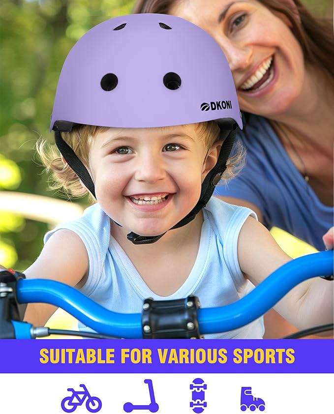 Kids Bike Helmet, Adjustable and Multi-Sport, from Toddler to Youth, 3 Sizes