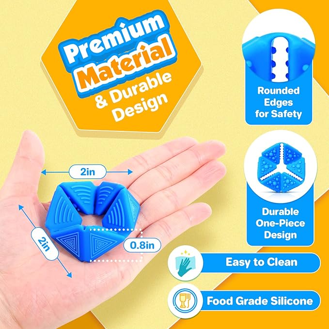 KLT Fidget Sensory Toys for Kids: Quiet Silicone Sensory Flip Cube with Textures - Calming Toys for Autism Kids Anxiety Relief - ADHD Fidget Toys for Classroom Focus