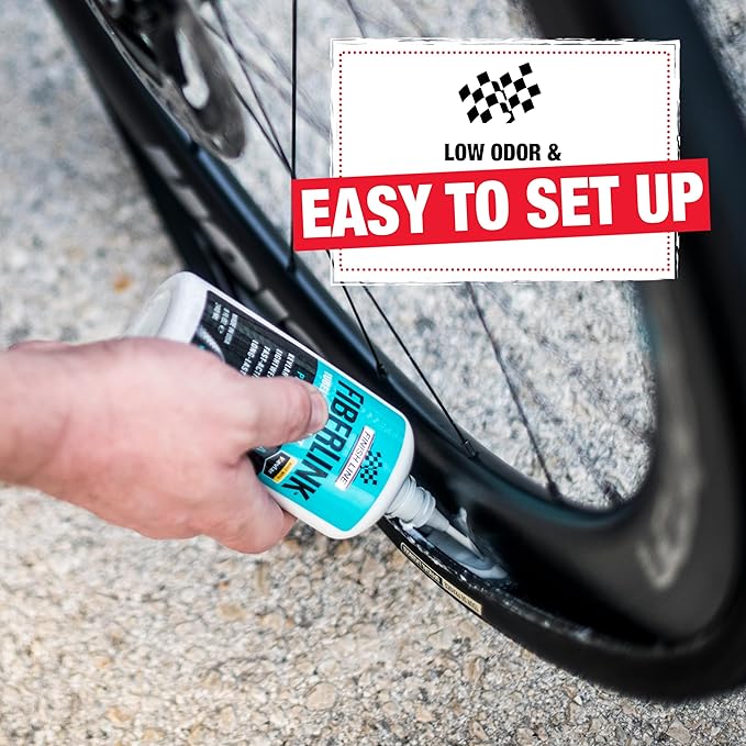 Finish Line FiberLink Pro Latex Tubeless Tire Sealant with Kevlar Technology – Long-Lasting, Low Viscosity Bicycle Sealant for Road, Gravel, Cyclocross, Mountain & Fat Bike Tires, 8 oz