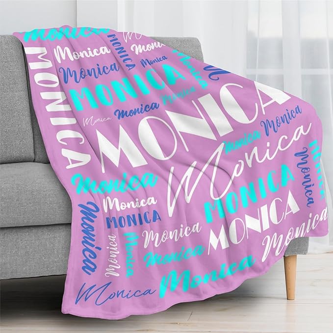 Name Blanket Personalized Blanket for Adult Kids Flannel Customize Throw Blanket Custom (Color 27, 50 x 60 Inches)