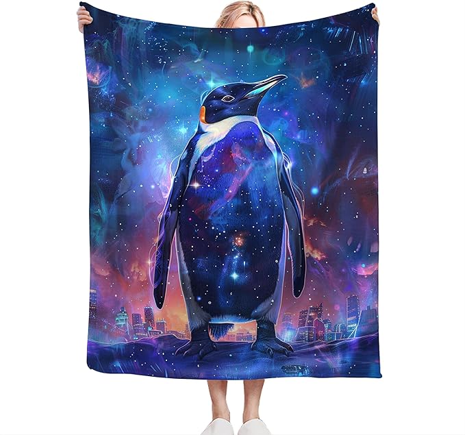 Fantasy Penguin Throw - Soft, Warm & Cozy Fleece Blanket for Girls, Boys, Women, Men, Kids & Adults - 80"x60"