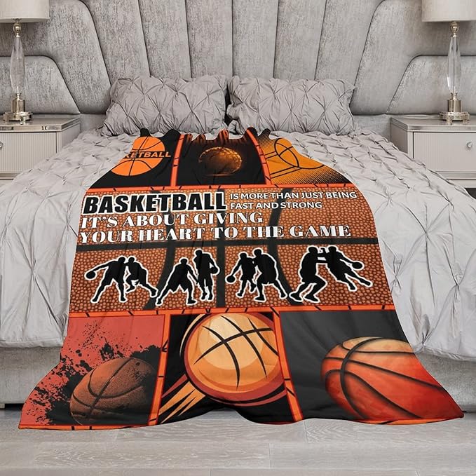 Basketball Blanket for Girls, Basketball Gifts for Boys, Sport Throw Blankets for Team Daughter & Son, Kids Throws for Couch Sofa Home Decor (40x50 Inch)