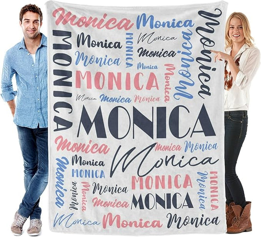 Name Blanket Personalized Blanket for Adult Kids Flannel Customize Throw Blanket Custom (Color 10, 50 x 60 Inches)