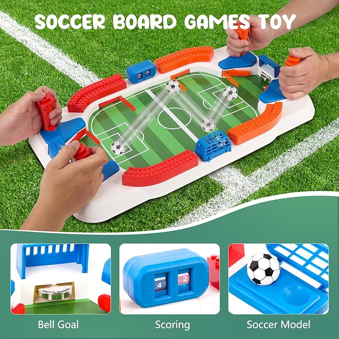 Mini Foosball Games for Kid Age 3-5 6-8, Soccer Board Games, Soccer Toys Indoor Game Room Birthday Party Gifts for 3 4 5 6 7 8 9 10 11 12 Years Old Boys Girls