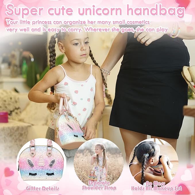 Pretend Kids Makeup Sets for Girls - FakeMakeup Set Maquillaje para Niñas, Play Make Up Kit, Best Toys for Little Girl,Princess Toddler Kid Stuff Ages3-10 Year Old Girl Birthday Gifts