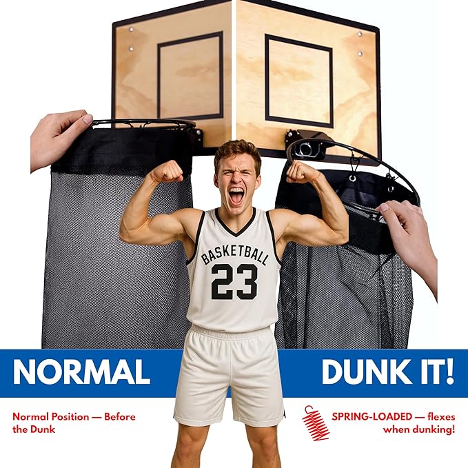 Basketball Hamper, Boys Laundry Basket, Basketball Laundry Hamper, Boys Room Decor, Spring Equipped, Thick Backboard, Zipper Bottom, Room Organizer, Gift for Kids