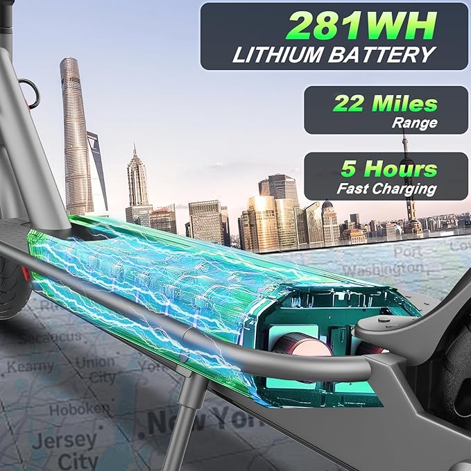 E Scooter for Adults 19-22 MPH 350/500W Motor 281/441Wh Battery,8.5"/10" Tires,Motorized Scooter Up to 22 Miles Range, Foldable Scooter with Double Shock Absorption/Bearing 265 LBS/APP Control