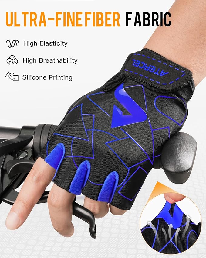 ATERCEL Cycling Gloves - Men's Bicycle Gloves for Cycling, Workout, Gym, Training, Weight Lifting, Outdoor, Dirt Bike, Mountain Bike, Riding