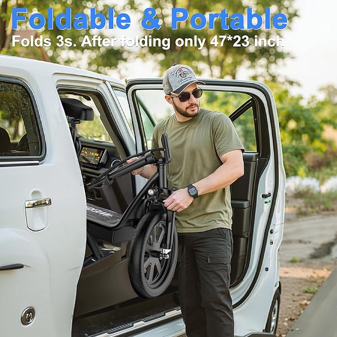 WERHY Electric Scooter, 500W Motor, 14'' Tires, Top Speed 22 mph, Max 27/49 Miles Ranges, Foldable E-Scooter with Suspension, Digital Display, Cruise Control,Rear Seat Box/Basket