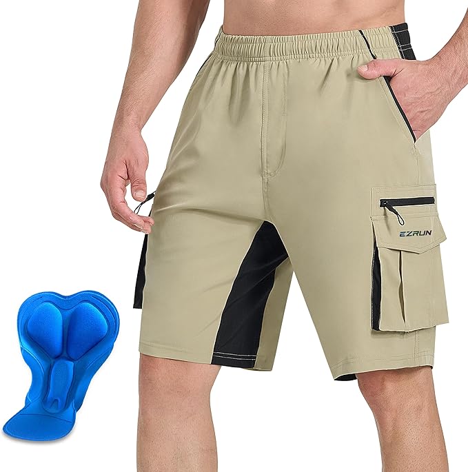 Men's Mountain Bike Shorts 3D Padded Bicycle Biking Shorts Quick Dry Lightweight MTB Cycling Shorts