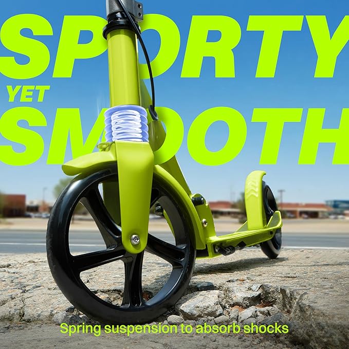 ZIFFY Scooter for Kids with Hand Brake, Foldable Kick Scooter for Ages 6-12, Lightweight Scooter for Boys with 4 Adjustable Heights, ABEC9 Bearings, Supports Up to 260 lbs by Jova