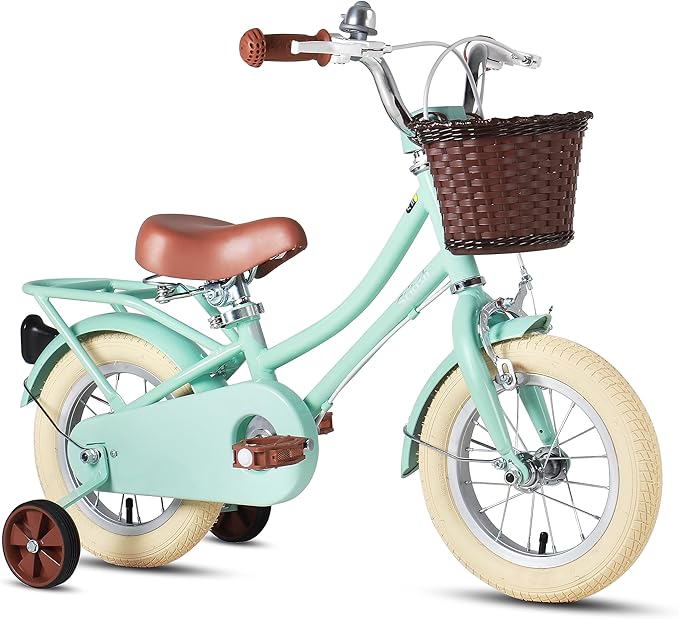 JOYSTAR Girls Bike for 2-12 Years Old Toddlers and Kids, 12" 14" 16" 18“ Retro Style Kids Bike with Training Wheels, 20 Inch Children Bicycle with Kickstand