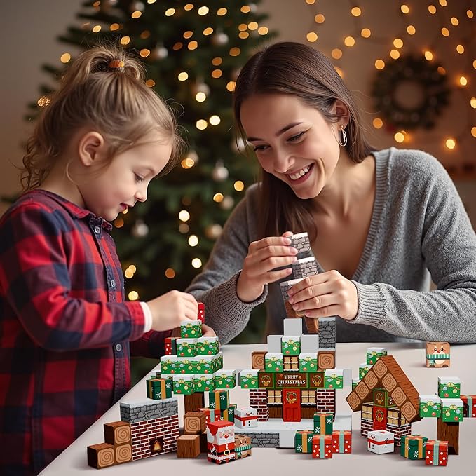 Magnetic Blocks, 200PCS Magnetic Building Block Cubes, STEM Montessori Sensory Toys for Kids Boys Girls Ages 3 4 5 6 7 8 9 10 (Christmas Version)