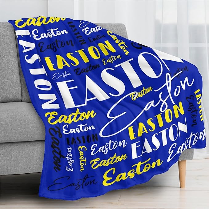 Name Blanket Personalized Blanket for Adult Kids Flannel Customize Throw Blanket Custom (Color 21, 50 x 60 Inches)