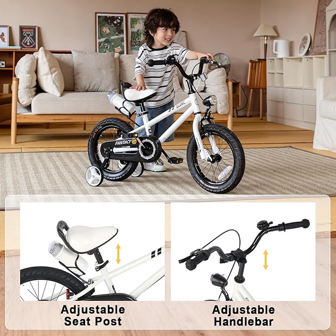 Glerc Fantacy Kids Bike, 12-20 Inch Children Bicycle for 2-13 Years Old Boys Girls, Kids Bicycle with Water Bottle Holder & Headlight & Training Wheels, Multiple Colors