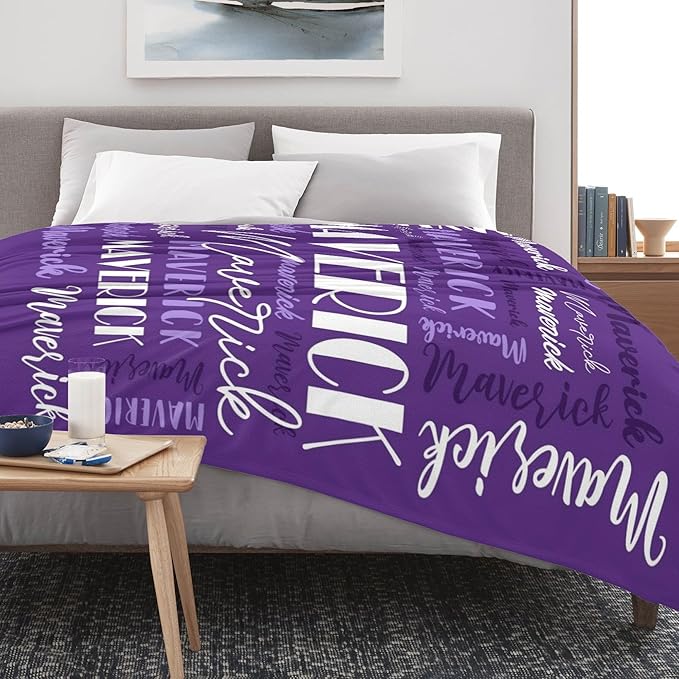 Name Blanket Personalized Blanket for Adult Kids Flannel Customize Throw Blanket Custom (Color 17, 60 x 80 Inches)
