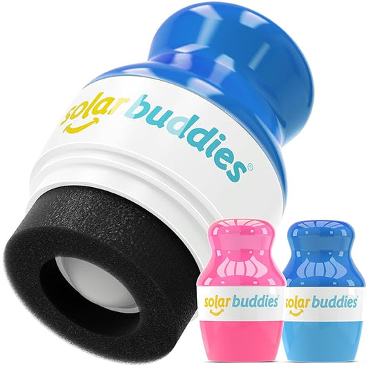 Solar Buddies Sunscreen Applicator - Full Blue & Pink Duo - BPA-Free Refillable Roll on Sponge Sunscreen,Suncream & Lotion Applicator For Kids,Adults & Families-Holds 3.4fl oz,Perfect Size for Travel