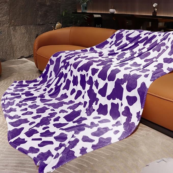 Queen Size Purple Fleece Blanket 90"x90" - Cozy Fuzzy Bed Throw for Women | Full Size Warm Lavender Blanket for Bedroom, Living Room Decor & Housewarming Gifts