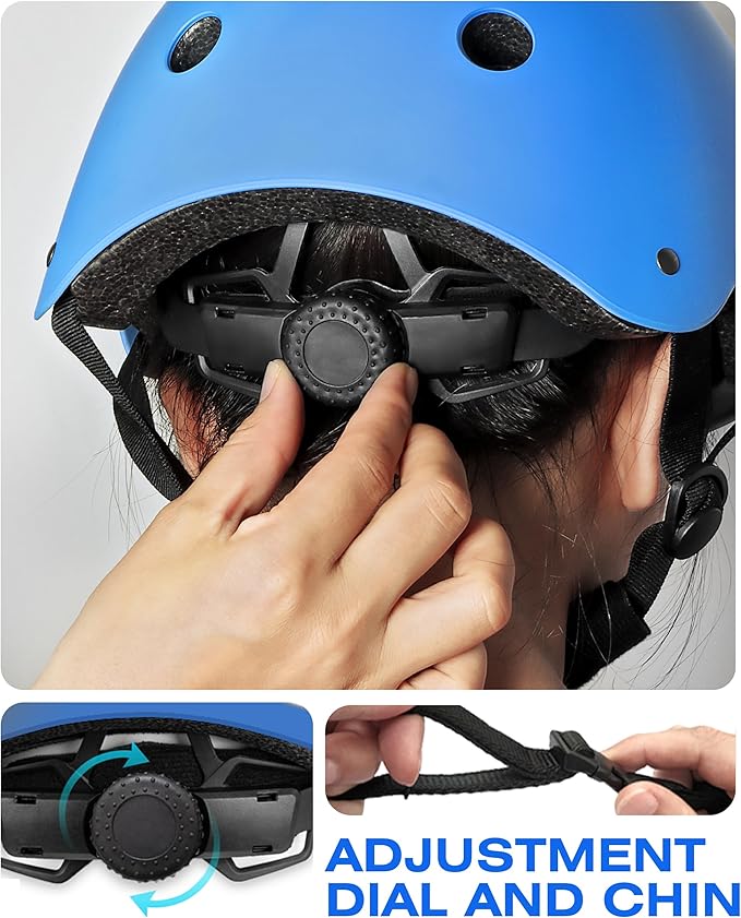 Kids Bike Helmet, Adjustable and Multi-Sport, from Toddler to Youth, 3 Sizes