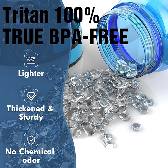 OLDLEY Water Bottle, 32oz Motivational Sports Water Bottle with Time Marker - Times to Drink - Tritan, BPA Free, Wide Mouth Leakproof, Glacial Blue (1 Bottle)